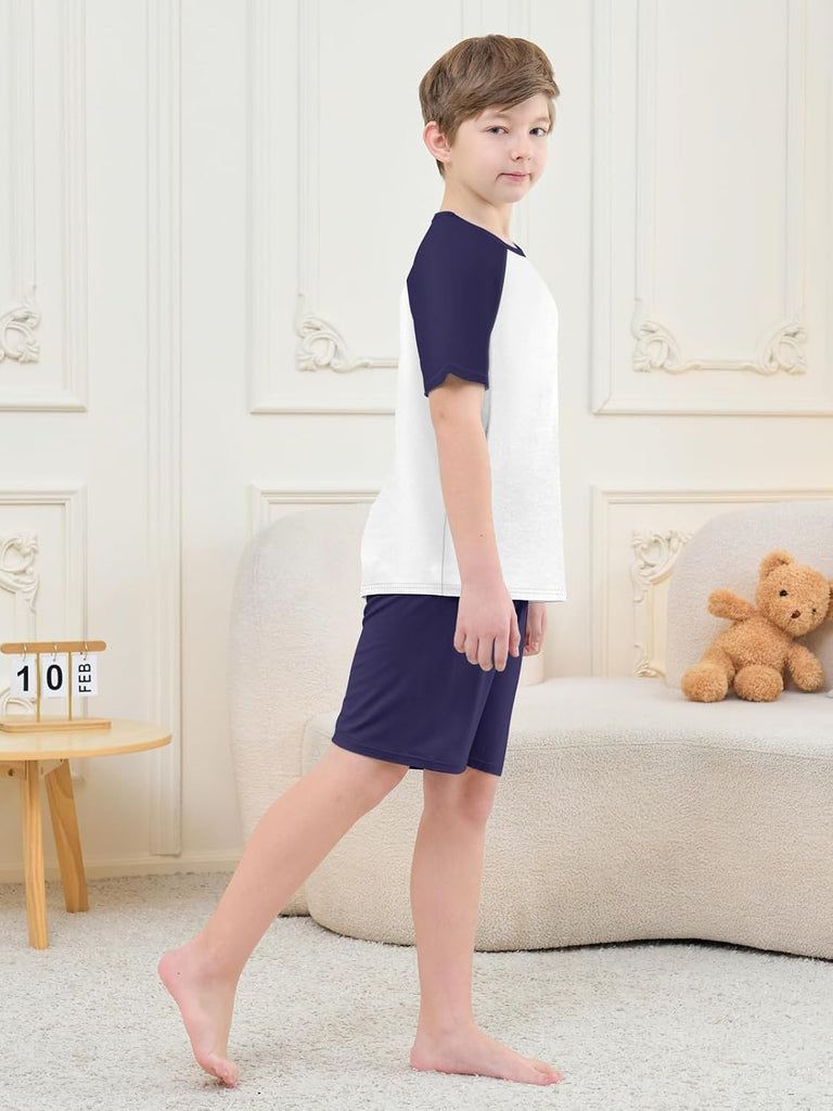 Boys's Summer Pajamas Striped Short Sleeve Sets Modal Pjs
