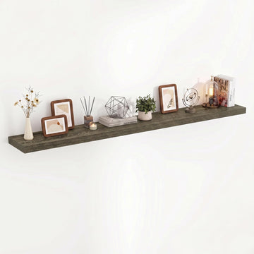 72in Floating Shelves, 9.25" Deep x 1.5" Thick Floating Shelves for Wall, Wooden Shelves, 1 Pack, Grey Oak