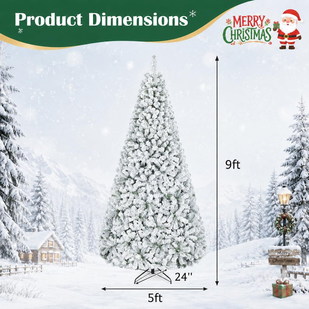 Artificial Christmas Tree, Unlit Snow Flocked