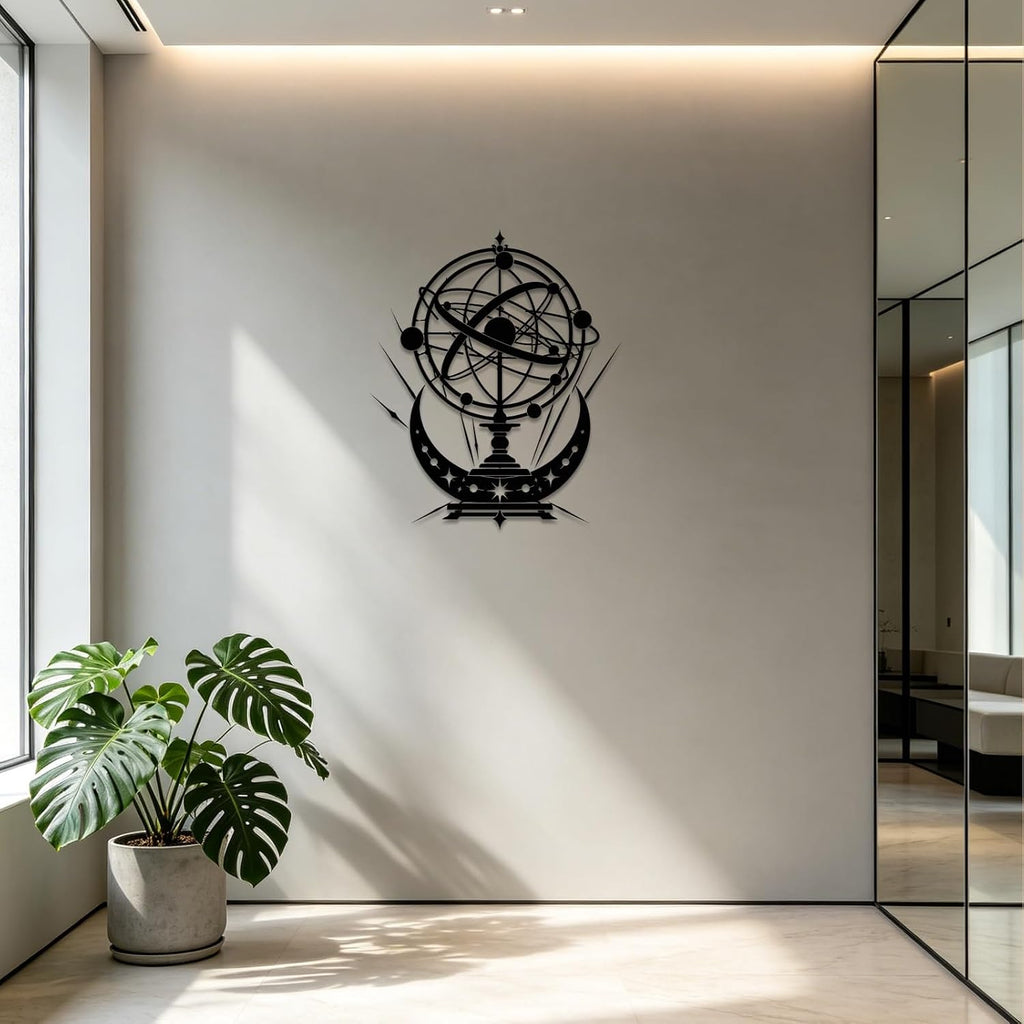 Celestial Armillary Sphere Metal Wall Art Metal Signs Metal Outdoor Decor WallArt Decor Vintage Gothic Artwork