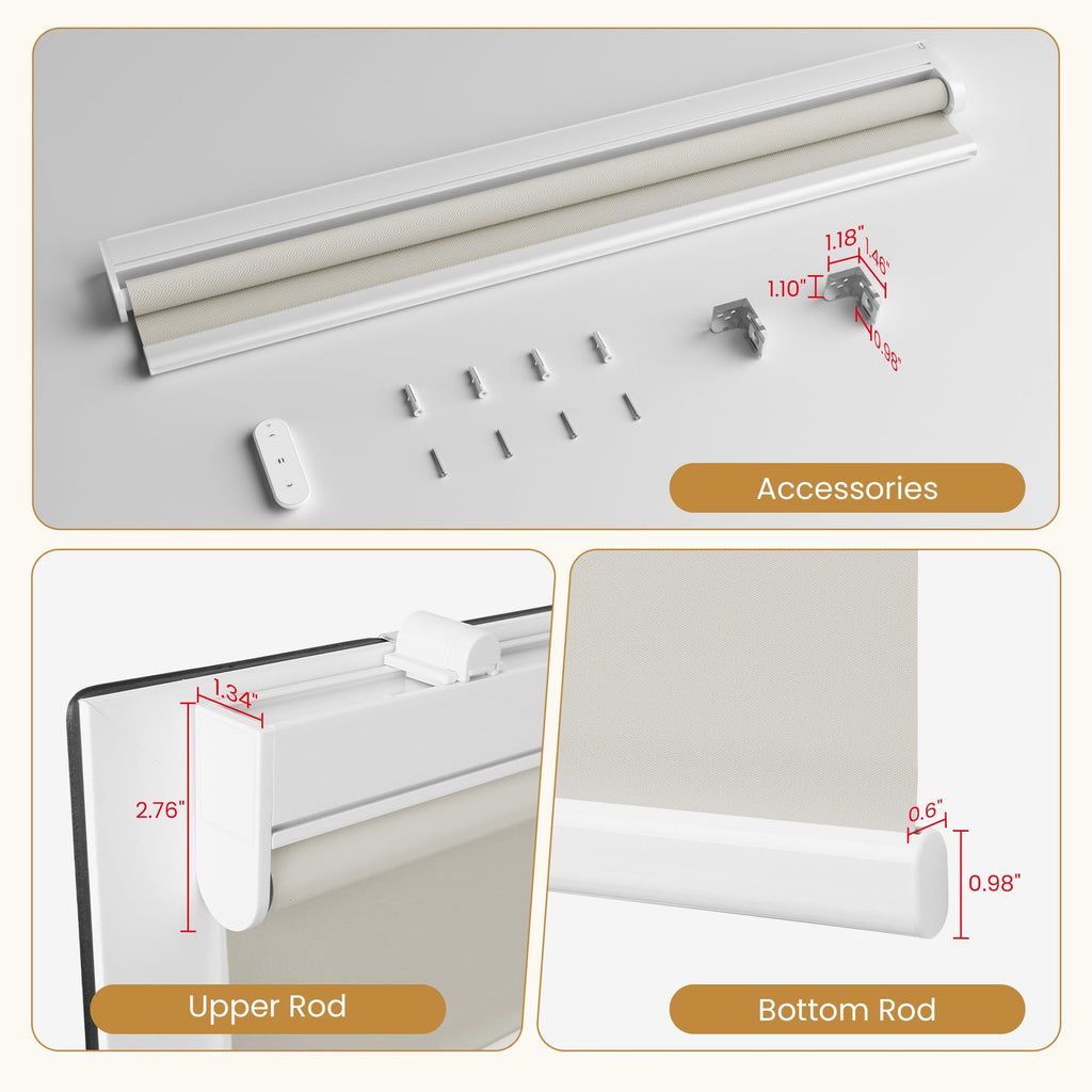 Smart Motorized Blinds Compatible with Alexa |Beige