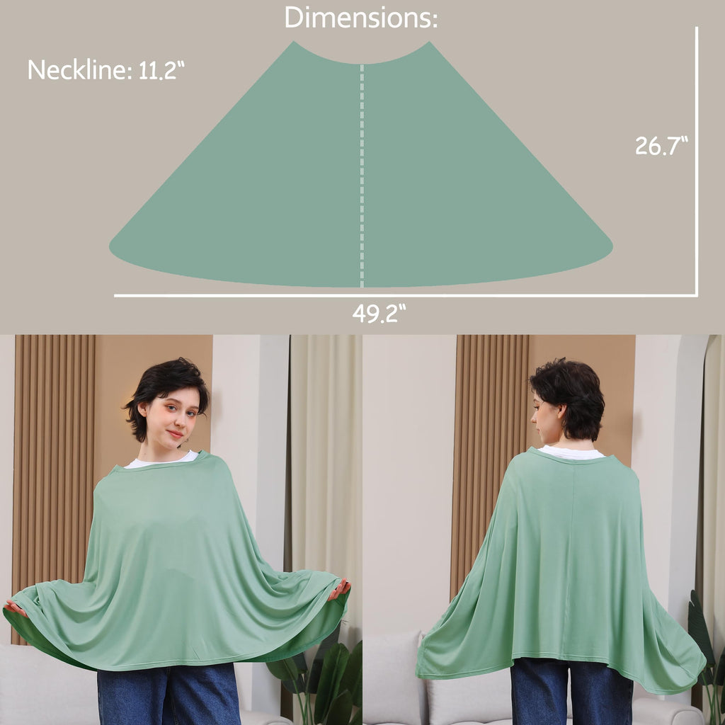 Multi-use Nursing Cover for Breastfeeding, 360°Full Coverage Nursing Poncho, Rayon Soft & Breathable Breastfeeding