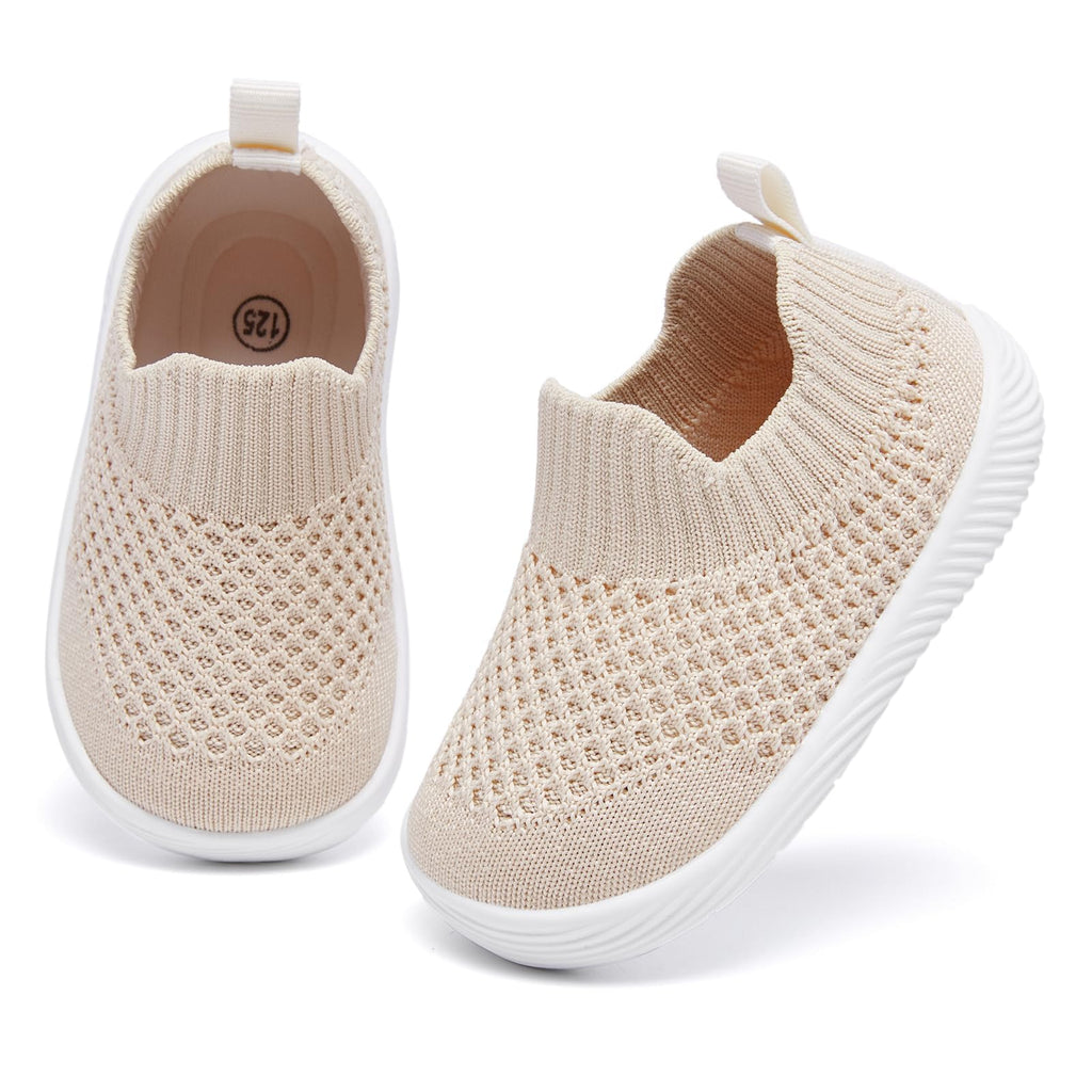 Toddler Shoes Baby Walking Sock Shoes Non-Slip Breathable Boys & Girls Sneakers Infant Tennis Shoe Khaki