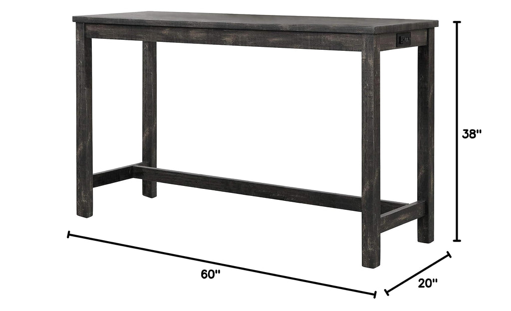 Cooper 60" Bar Height Pub Table, Black Charcoal