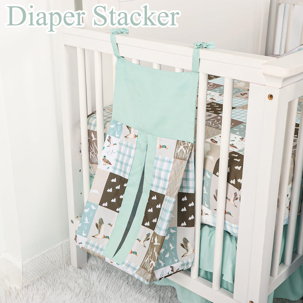 4-Piece Crib Bedding Set for Girls Boys, Baby Crib Bedding Set for Newborn & Infant, Neutral Nursery Bed Set Includes