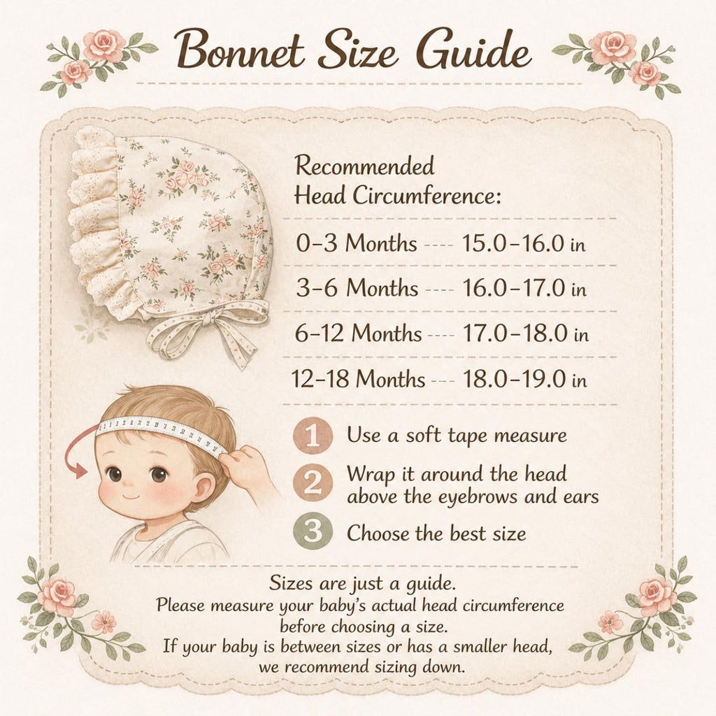 Baby Girls Printed Cotton Bonnet Infant Vintage Flower Lace Sun Protection Hat