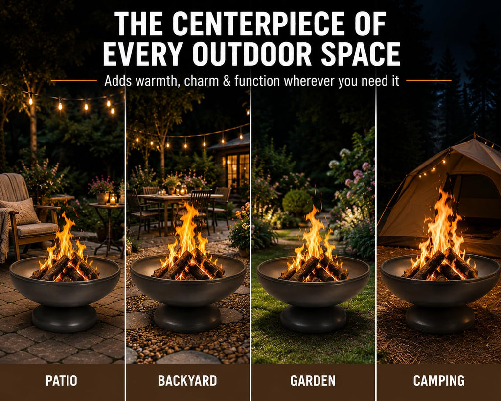 Liberty 36" Wood Burning Fire Pit Carbon Steel Outdoor Bowls