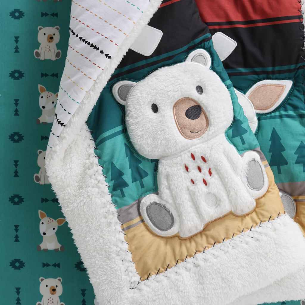 4 Piece Baby Crib Bedding Set for Boys & Girls - Newborn, Infant & Toddler Nursery Bed Set Decor with Two Crib