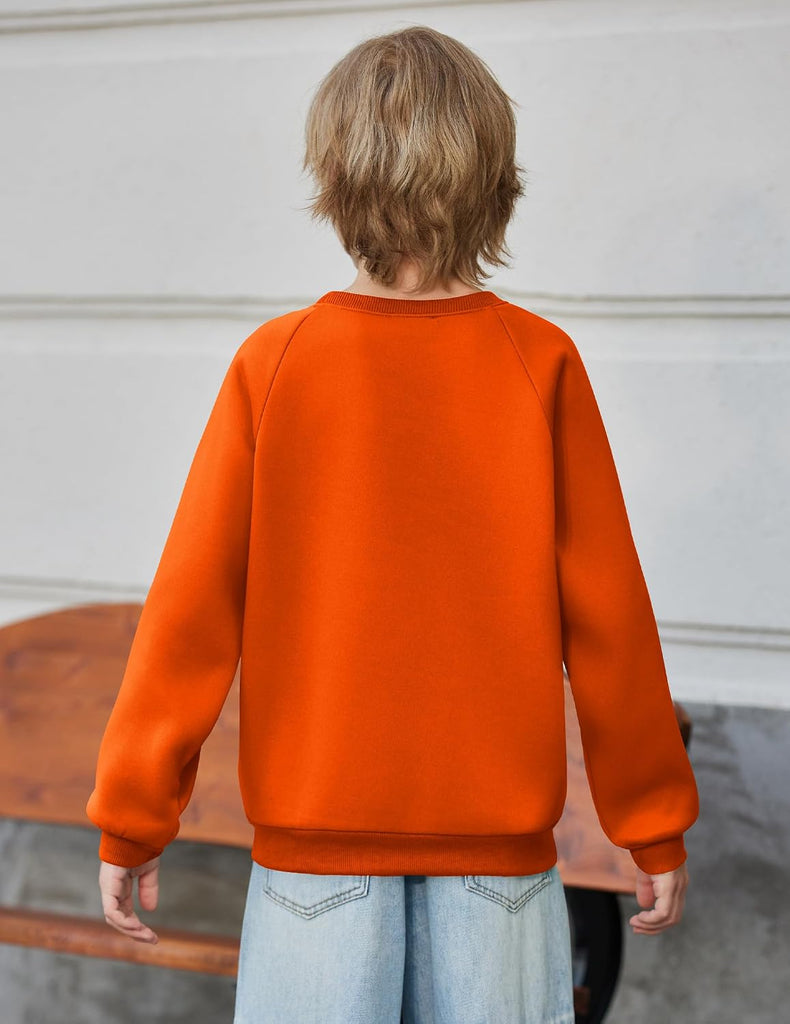 Boys Crewneck Sweatshirts Long Sleeve Fleece Pullover Lightweight