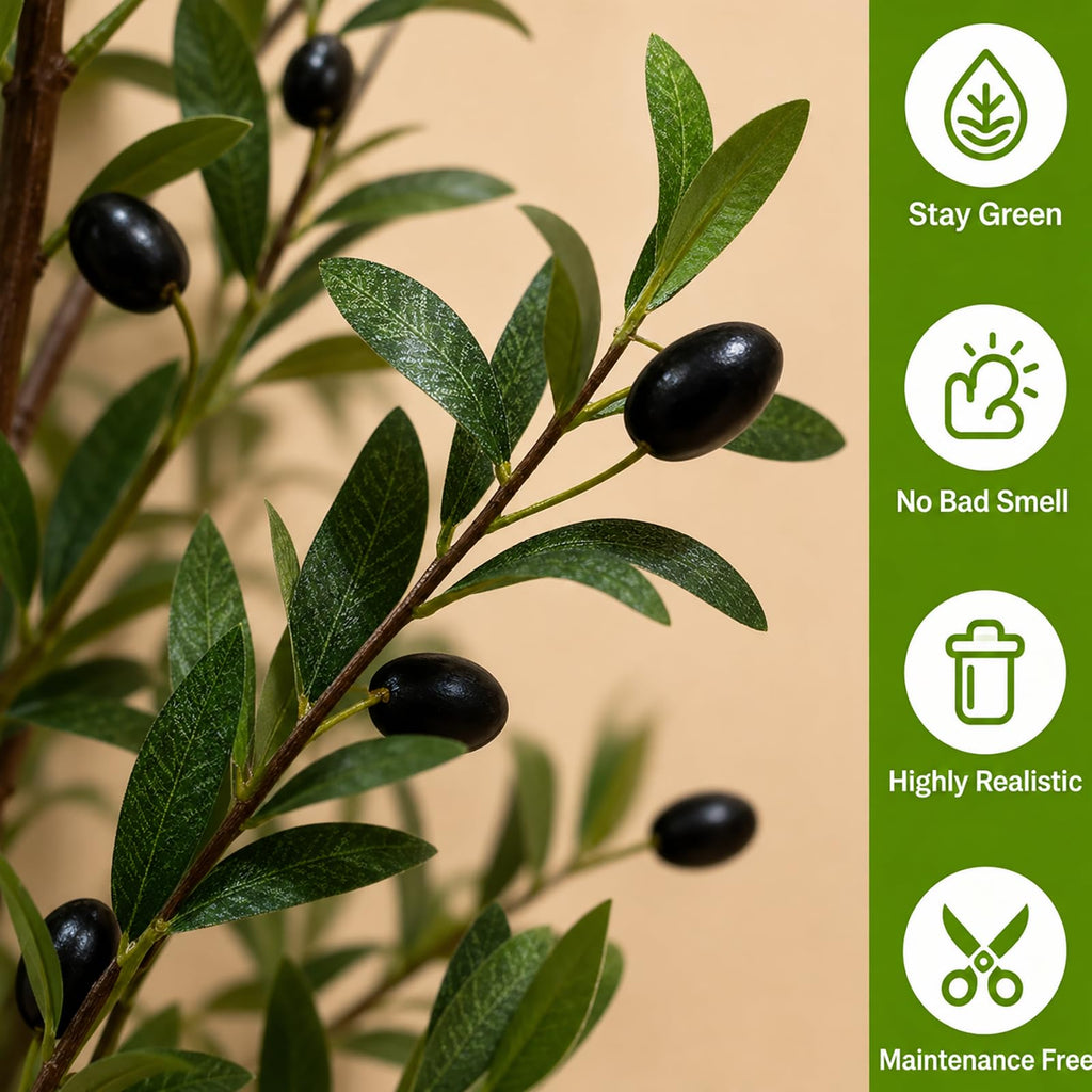 Olive Tree Olive Trees Artificial Indoor 7FT Faux Olive Tree with Pot, Artificial Olive Trees Plant with Realistic