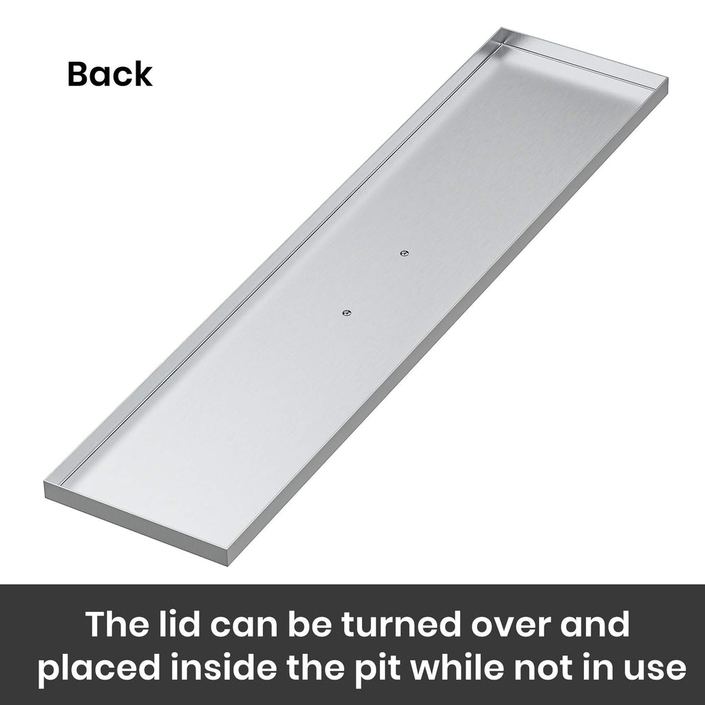 Fire Pit Lid Fits 36 x 6 Inches Linear Drop-in Burner Pan