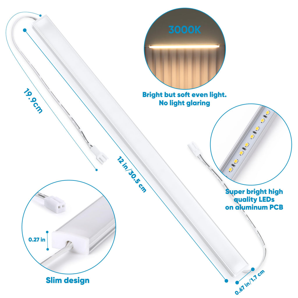 Under Cabinet Lighting Kit. 6 Lights with Power Plug Dimmer.