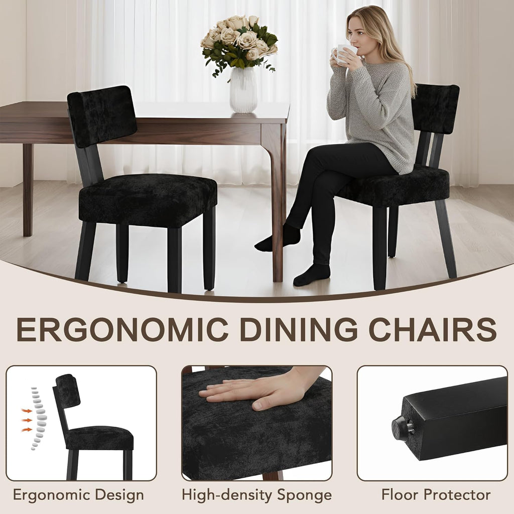 Mid Century Modern Dining Chairs,Velvet Farmhouse Upholstered Kitchen Chairs