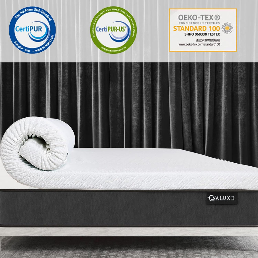 3 Inch Gel Memory Foam Mattress Topper Queen Size High Density Cooling Pad Pressure Relief Bed Topper (with Removable