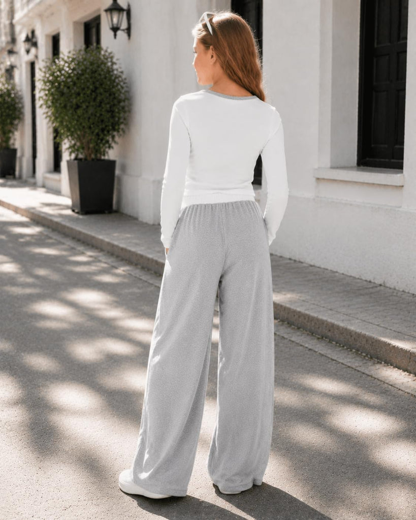 Tween Girls Clothes 2 Piece Outfit Long Sleeve Top + Wide Leg Pants Girl Trendy Clothing Set