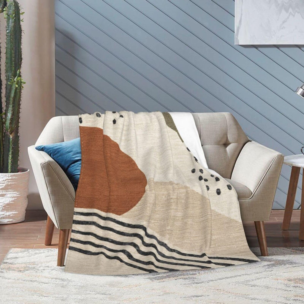 Mid Century Boho Throw Blanket 80"x60"