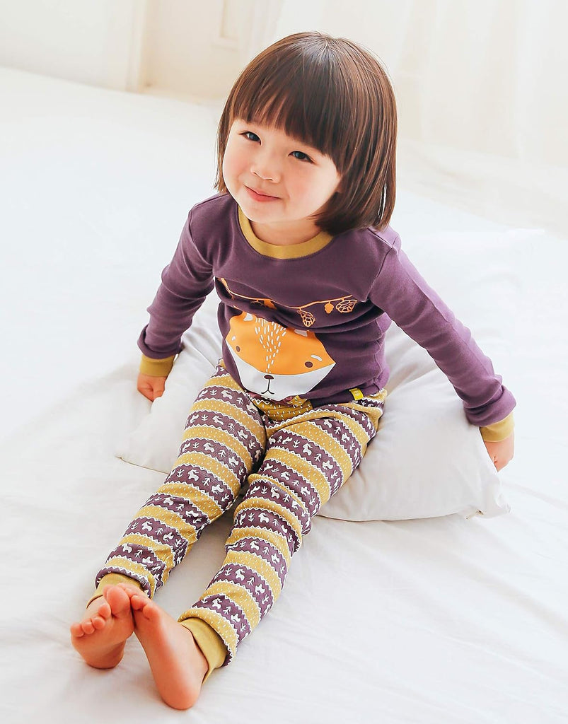Toddler Kids Junior Girls Boys 100% Cotton Dinosaur Mermaid Pajamas Sleepwear Pjs