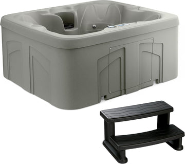 4-Person Plug & Play 13-Jet Hot Tub Spa, Thermal Cover and Steps | Home Outdoor Backyard Spa with 13 Jets and