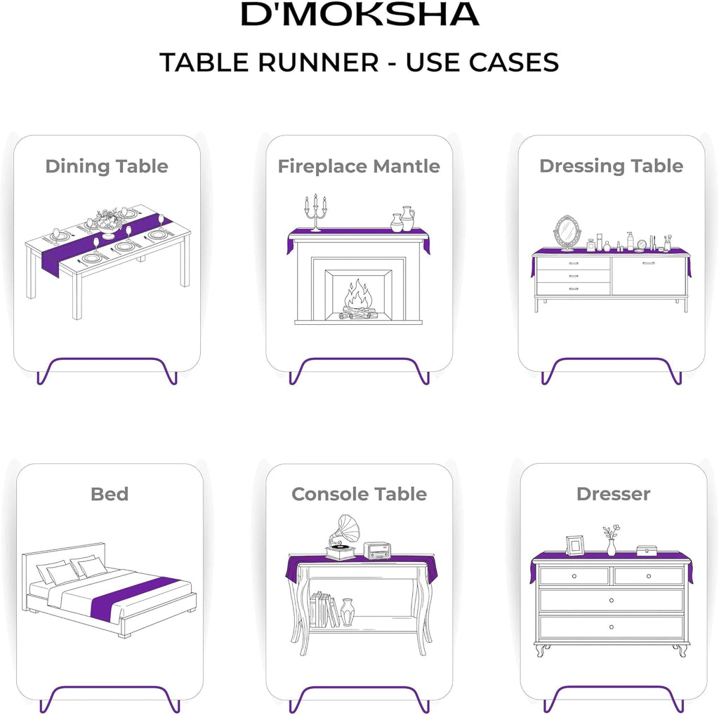 Signature LinenTM by D'Moksha Natural Table Runner 108 Inches Long, 100% Pure Linen, Hemstitch, 14 x 108 Inch Table