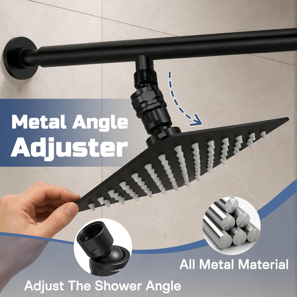 Tandem Dual Shower Head System for Couples - Matte Black