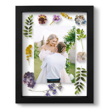 16x20 Floating Picture Frame Black - Solid Wood for Pressed Flower -1 Pack