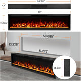 Electric Fireplace Inserts, Ultra Thin Wall Mounted Fireplace with Remote Control, Multicolor Realistic Flame