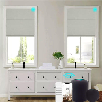 Smart Motorized Roman Shades Blackout Blinds Remote Control Automatic for Indoor Windows Door Custom Black Out Room