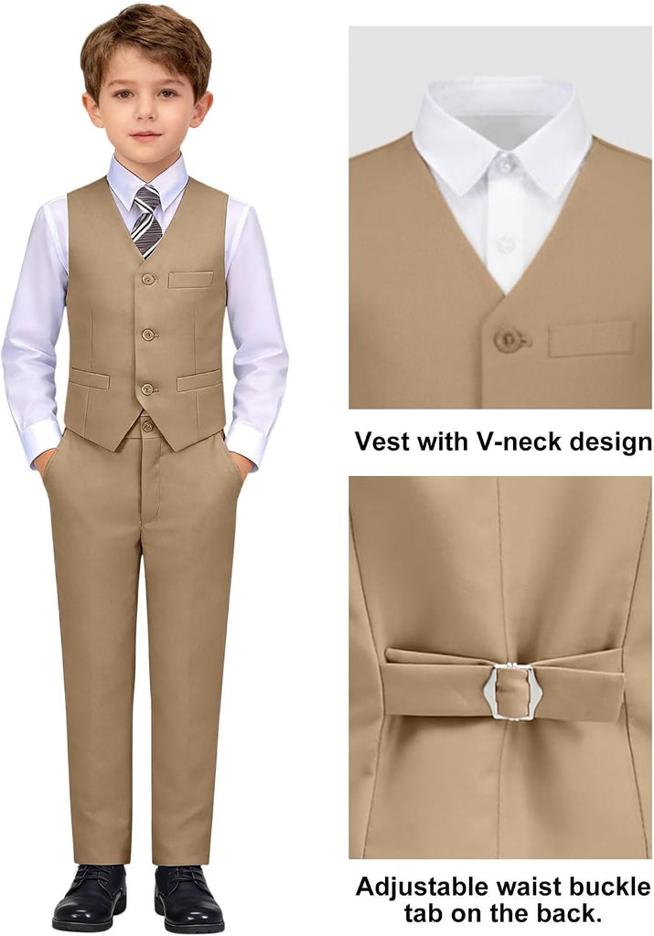 Boys 4 Piece Formal Suit Slim Fit Tuxedo for Kids