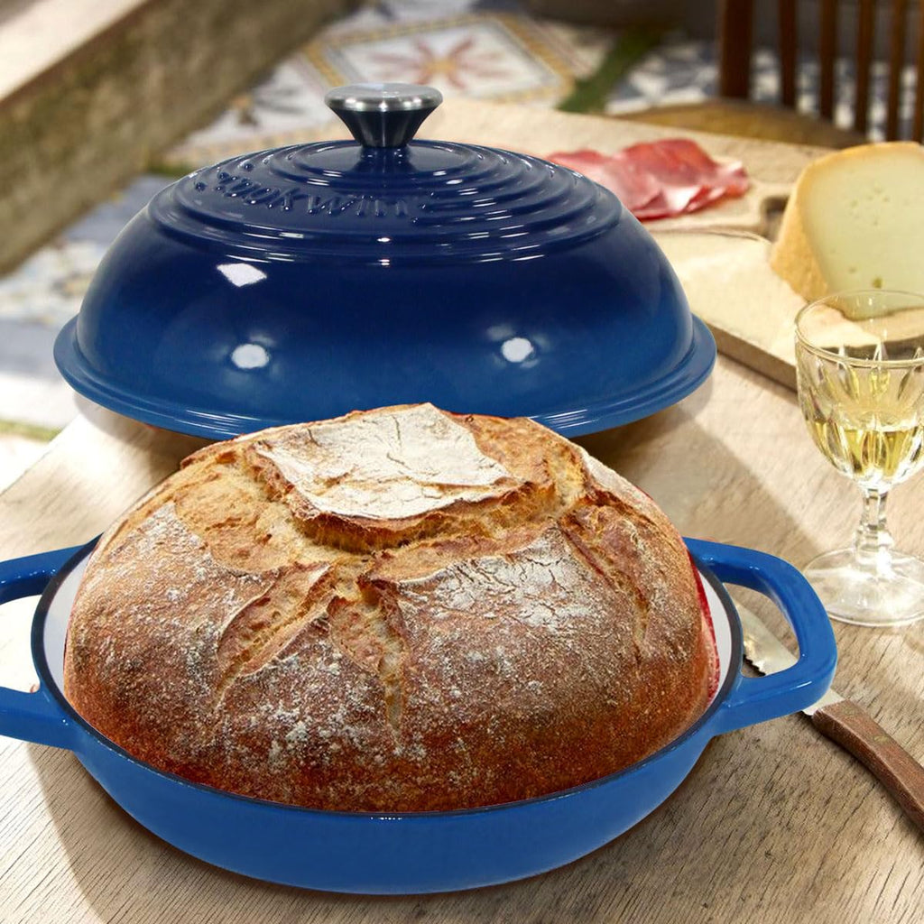 6 QT Enameled Cast Iron Bread Oven, Dutch Oven for Sourdough Baking