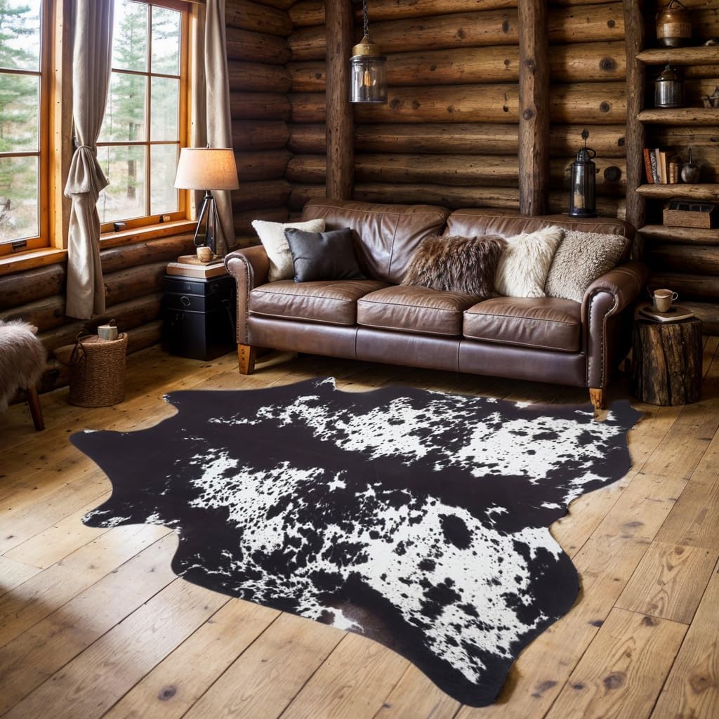 Cow Hide Rug Faux Cowhide Rug Large 8x10 Cow Print Rugs Area Carpet Animal Print Western Home Decor Bedroom
