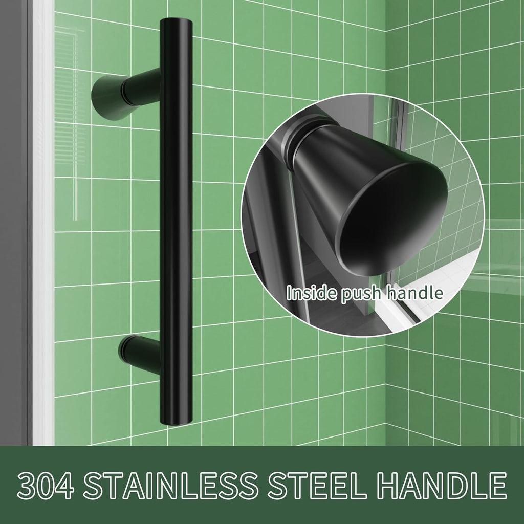 38 - 42 Inch W x 71 Inch H Semi-Frameless Pivot Shower Door