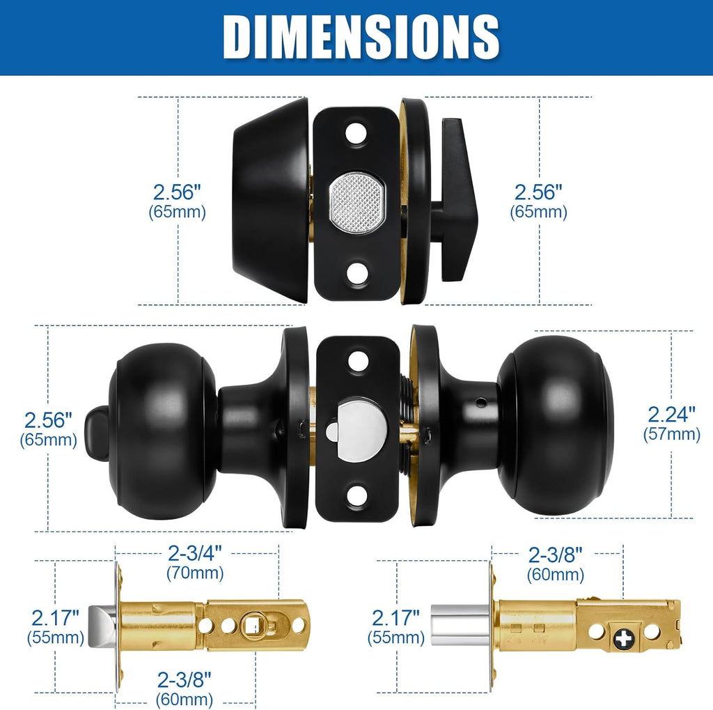2 Sets Entry Door Knob and Single Cylinder Deadbolt Combo Set