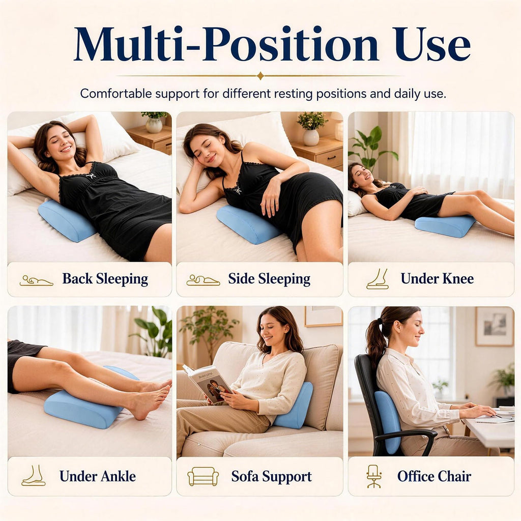 Lumbar Support Pillow for Bed Relief Back Pain: Lower Back Pillow for Sleeping - Memory Foam Waist Pillow - Cooling