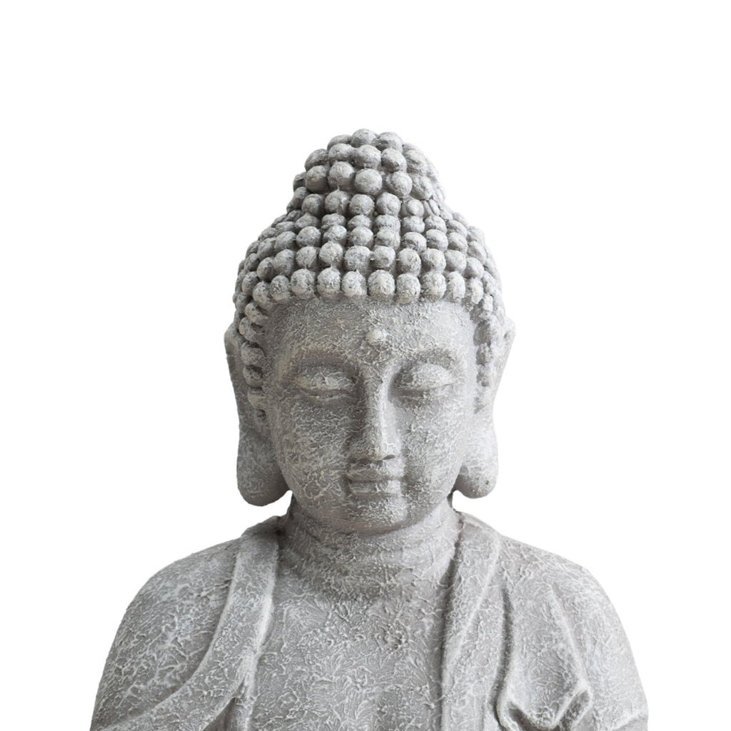 Buddha Statue 20 in. Large Sized Buddha Garden Statue Gray Decorative Outdoor Buddha Statue