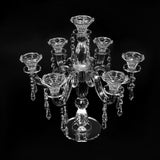 7 Arm Crystal Candelabras, 14" Retro Candle Holder, Atmosphere Candlestick, Vintage European Transparent Candle