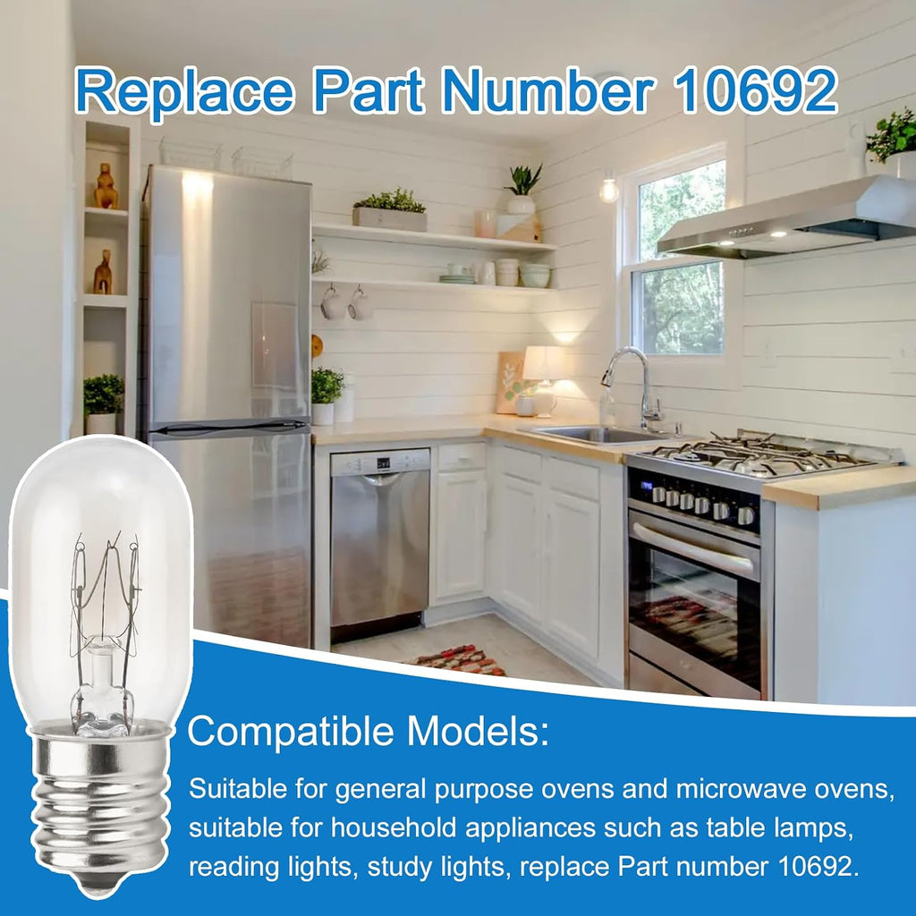 Microwave Bulb 110-130V Wide Voltage E17 T7 110-130V 25W,2 Pack