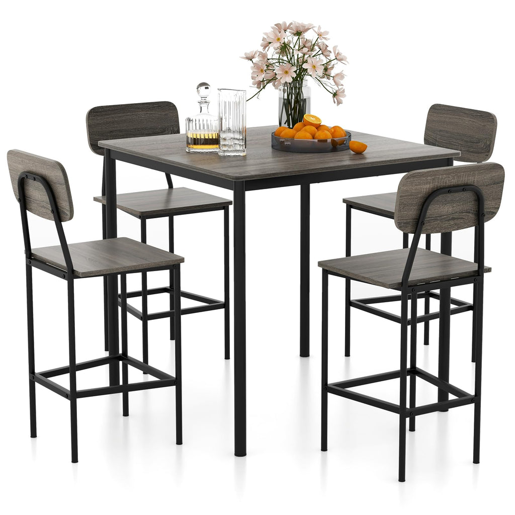 5-Piece Counter Height Dining Table Set for 4