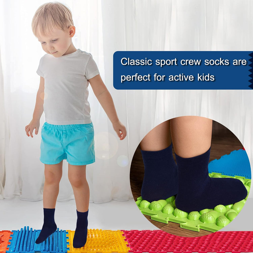Kids Crew Socks, 20 Pairs Mid Cut Socks for Kids