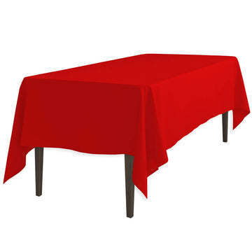 60 x 126-Inch Rectangular Polyester Tablecloth Red