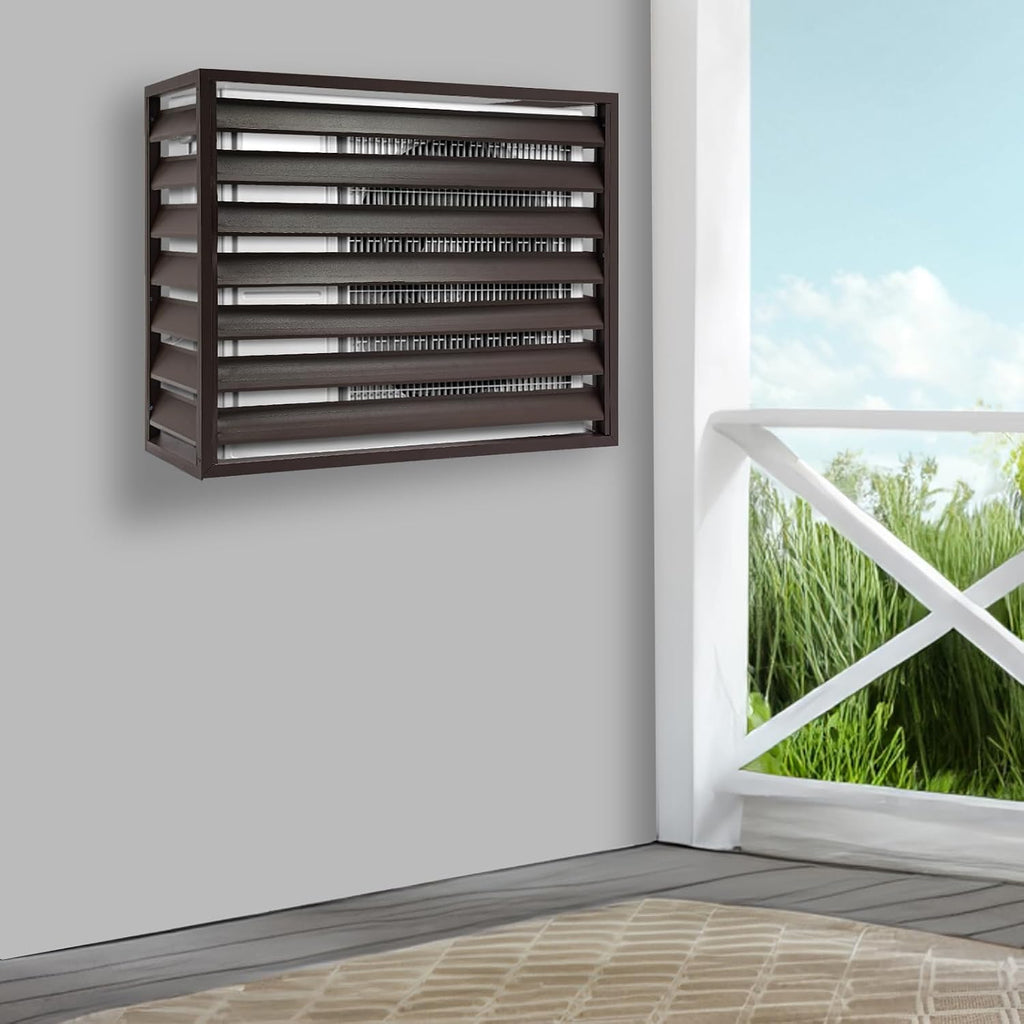 Air Conditioner Fence Aluminum Alloy Air Conditioner Protective Cover Modern Privacy Fence Screen Rectangular Privacy