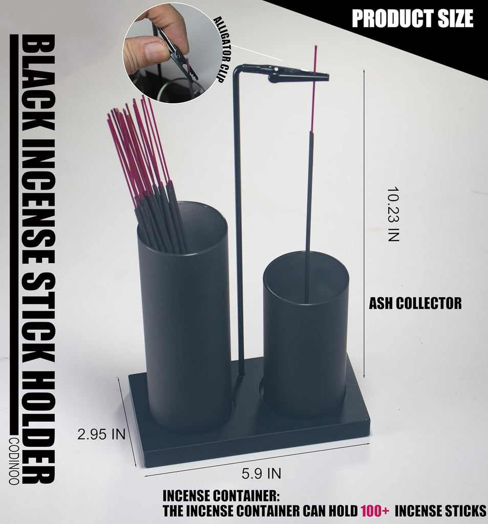 2 in 1 Incense Burner Holder for Sticks,Glass Incense Holder with Storage,Upside Down Incense Holder for Sticks