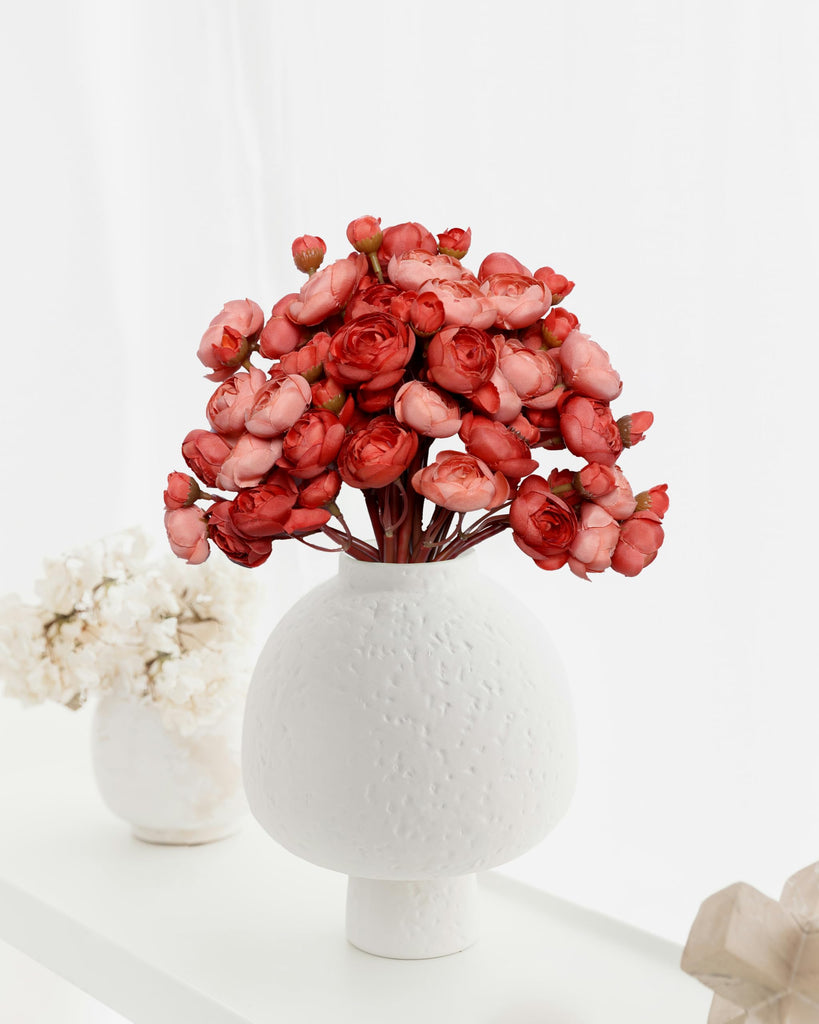 Artificial Silk Ranunculus Flowers, 18 Pcs Real Touch, Garden, Wedding, Party & Festival Decorations, DIY Flower