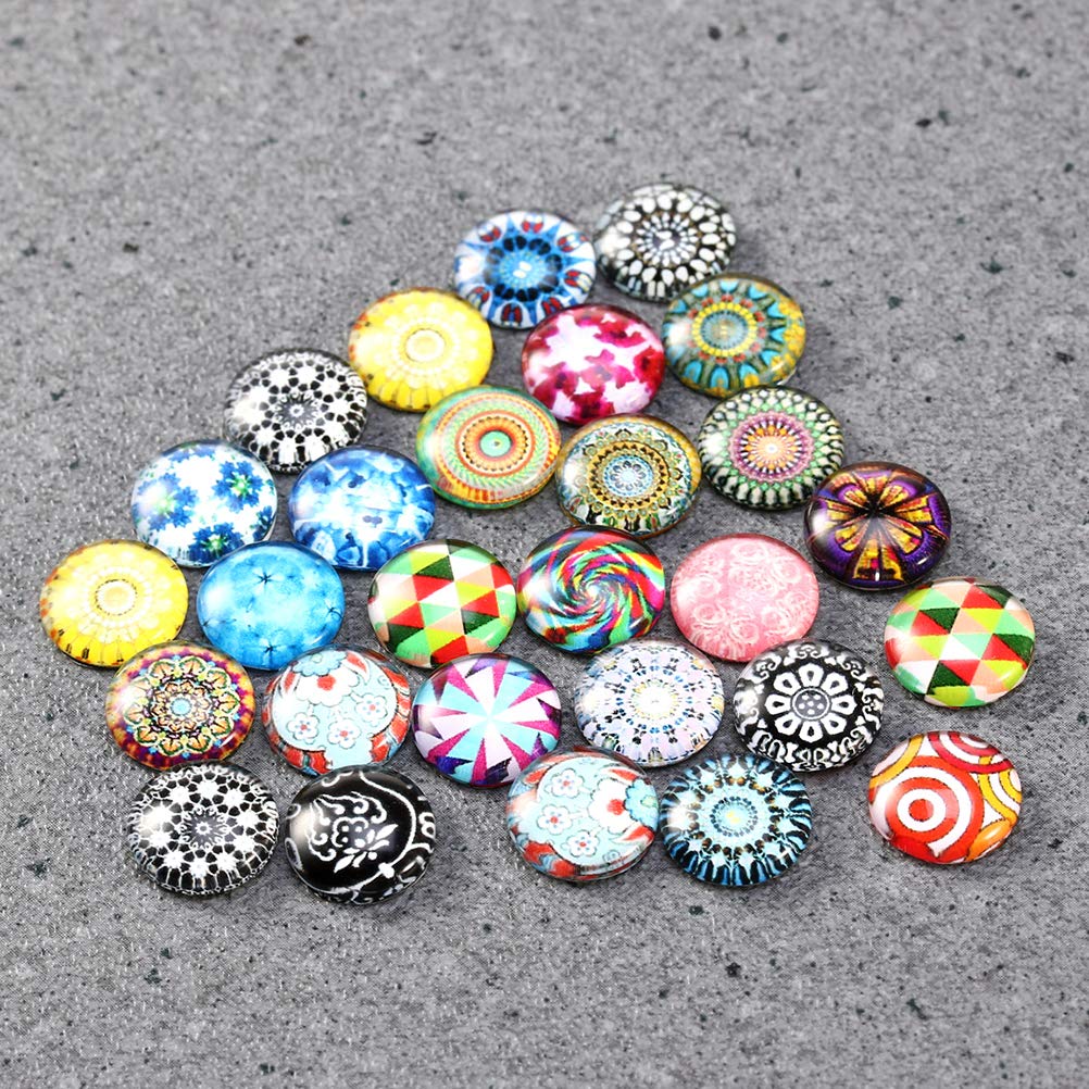 100pcs 12mm Glass Dome cabochon Half Round Flatback Mosaic Tiles for Jewelry Making