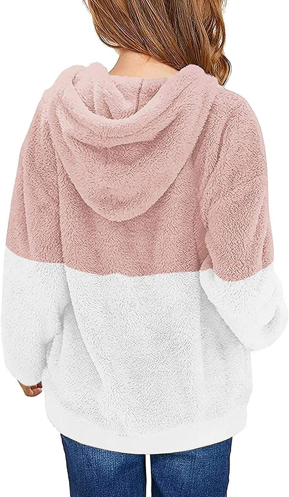 Girls Fuzzy Fleece Pullover Hoodies Sweatshirt