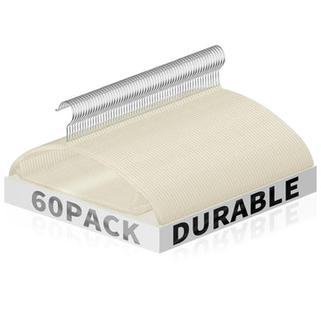 60 Pack Beige Velvet Hangers