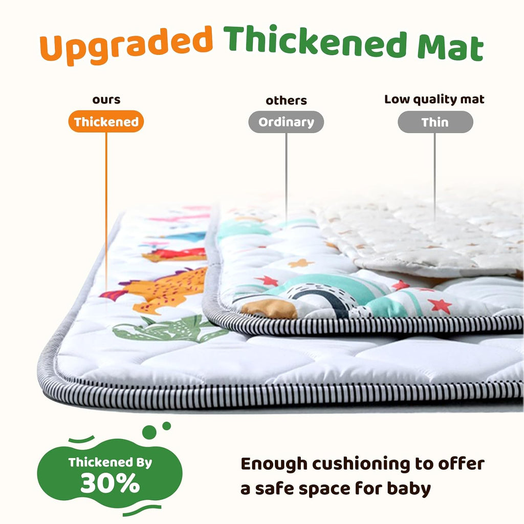 Play Mat - Thicken 71x59 Inch Soft Foam Crawling Mat for Playpen & Floor, Non-Slip Waterproof Playmats for Infants &