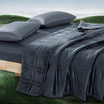 King Size Weighted Blanket 20lbs(88''x104'', Dual-Sided), Reversible King Weighted Blanket with Cozy Warm Velvet &