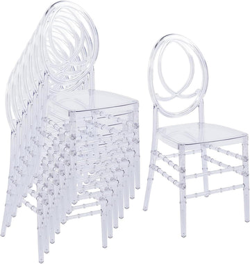Clear Acrylic Ballroom Chairs, Modern Dining Chairs Set of 24, Accent Event Ghost Chairs for Wedding Party Event