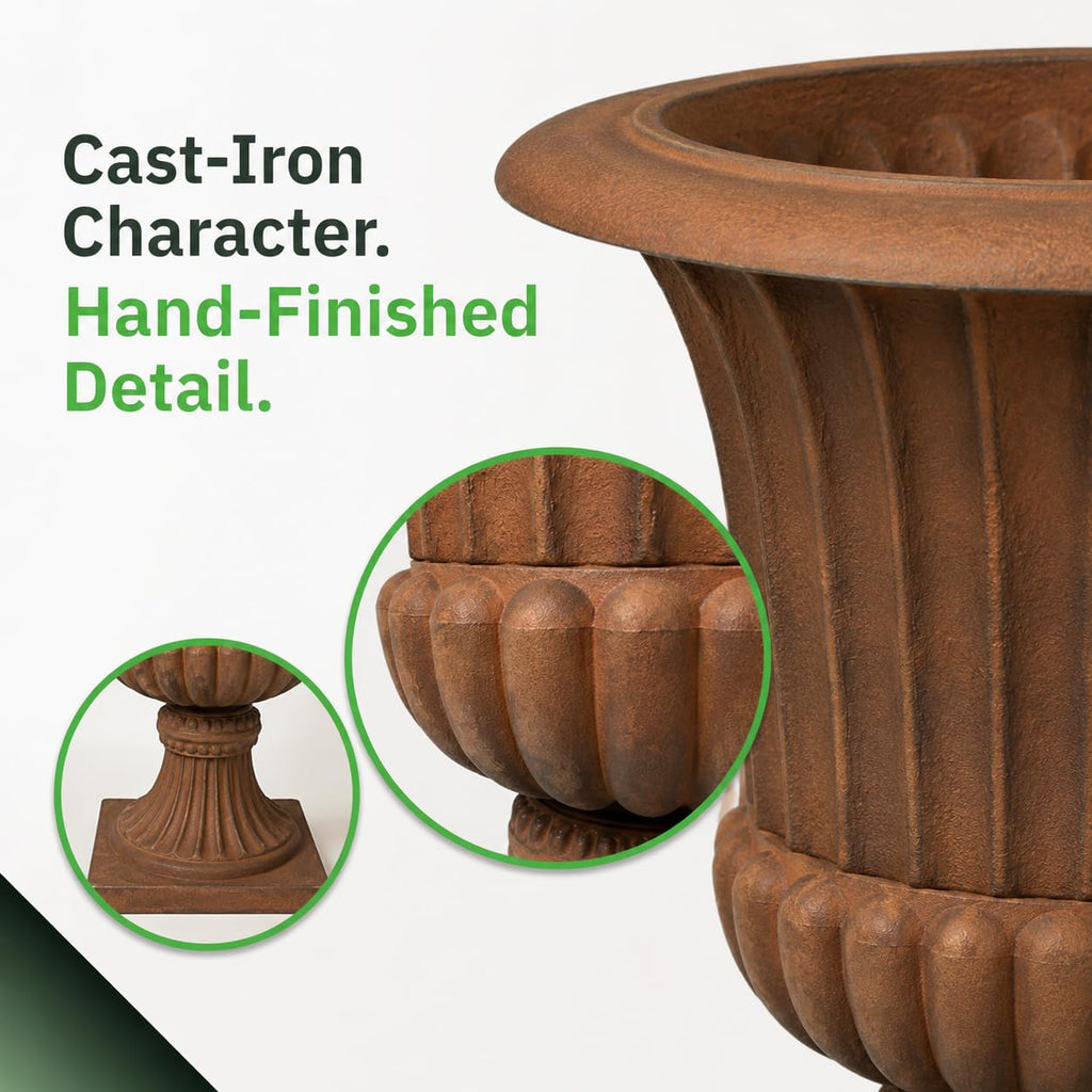 22" Urn Planter | Weathered Grey