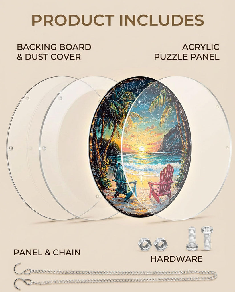 Acrylic Suncatcher Puzzle-Beach Vacation 8.9in